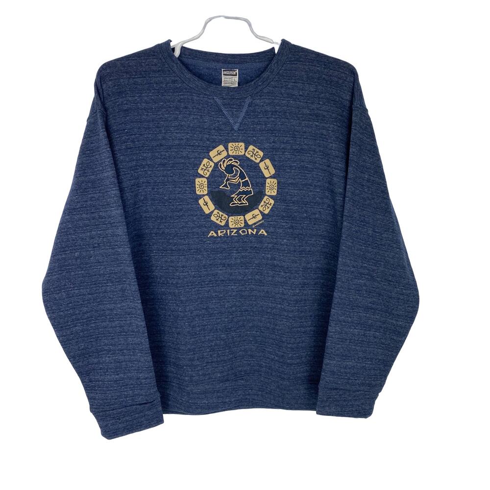 Angderson Arizona Blue Cotton Blend Long Sleeve Womens Large Sweatshirt